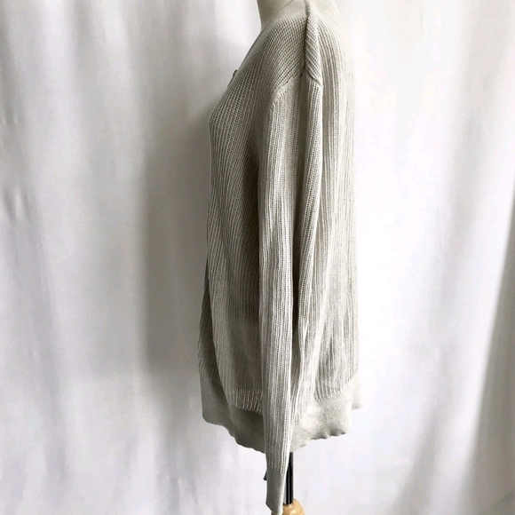 All Saints Mens Light gray Mesh Knit Zip Up Cardigan Sweater Size M - Picture 5 of 8